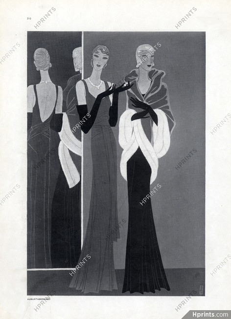 Augustabernard 1931 Evening Gown, Cape Fur, Eduardo Garcia Benito