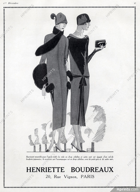 Henriette Boudreaux 1924 Ensemble Dress & Coat Art Deco style
