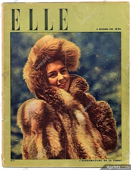 ELLE N°4 du 12 Décembre 1945 Elina Labourdette, Bérard, Tamara Marakova, Colette, 24 pages