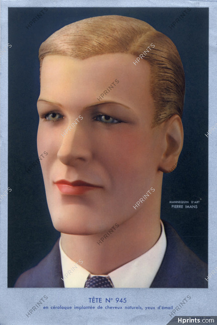 Pierre Imans 1930 Sculptor in Wax Head in Céralaque Hairstyle Man