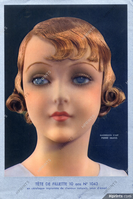 Pierre Imans 1930 Sculptor in Wax Head in Céralaque Hairstyle Children