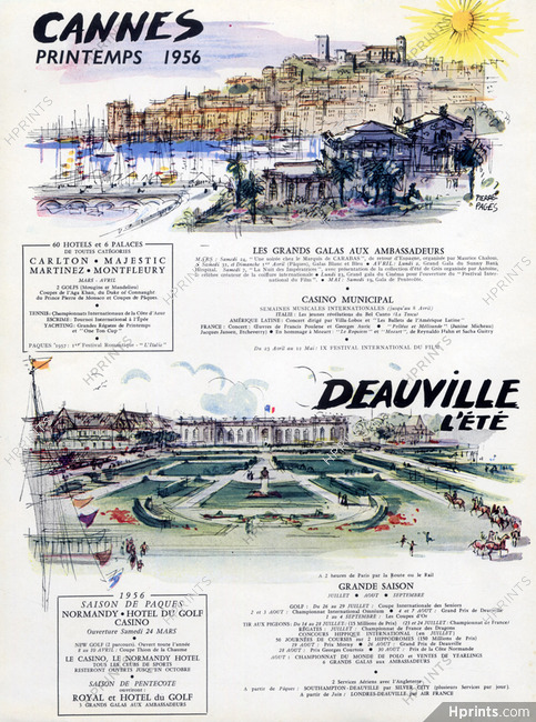 Cannes & Deauville 1956 Ambassadeurs Hotel Casino Gambling Pierre Pagès