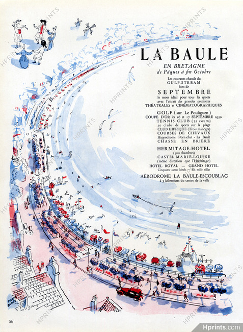 La Baule (City) 1949 Beach Water Skiing, Pierre Pagès