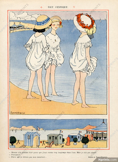 Torné-Esquius 1909 Girls at the Edge of Sea Merry-go-round