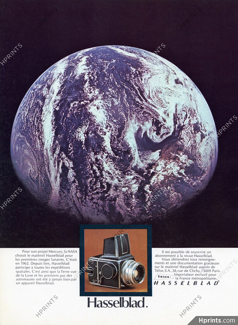 Hasselblad 1973 Earth from the Moon Mercury Project NASA