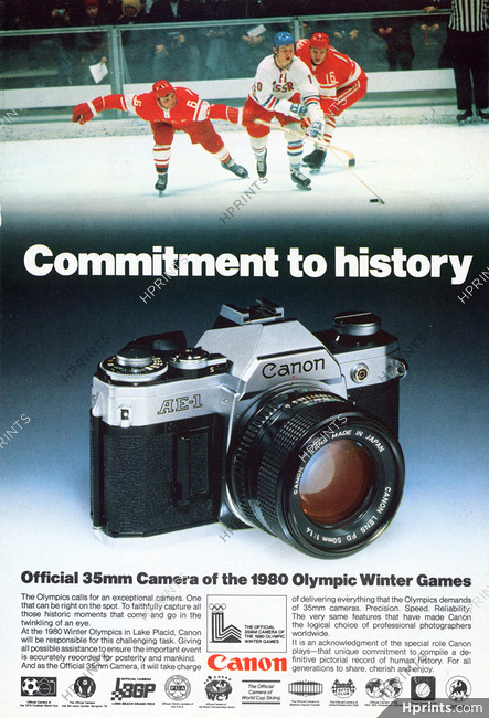 Canon 1979 AE-1 Official 35mm Camera 1980 Olympic Winter Games