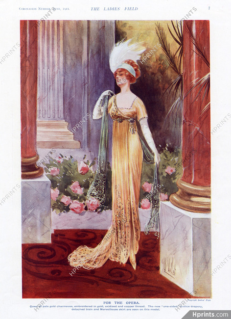 Louis Vallet 1911 Opera Evening Gown Edwardian Fashion
