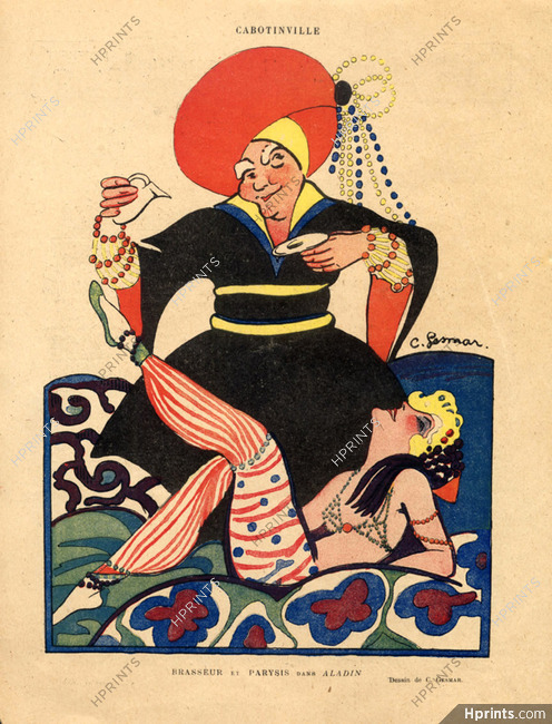 Gesmar 1919 Cabotinville Brasseur & Parysis in Aladin Music-hall Costume