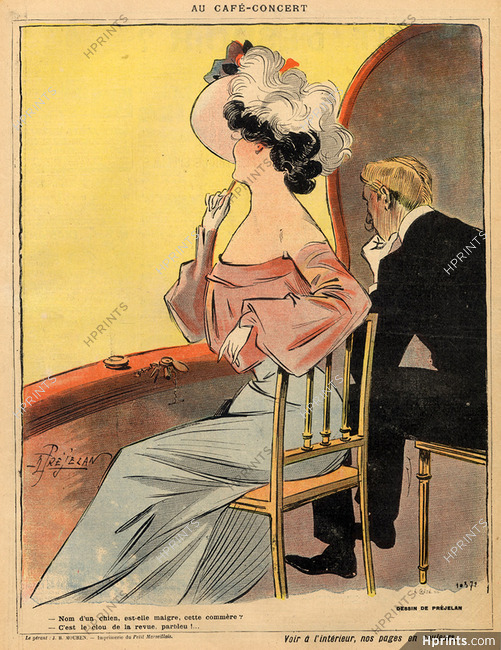René Prejelan 1904 Au Café-Concert Elegant Art Nouveau Style