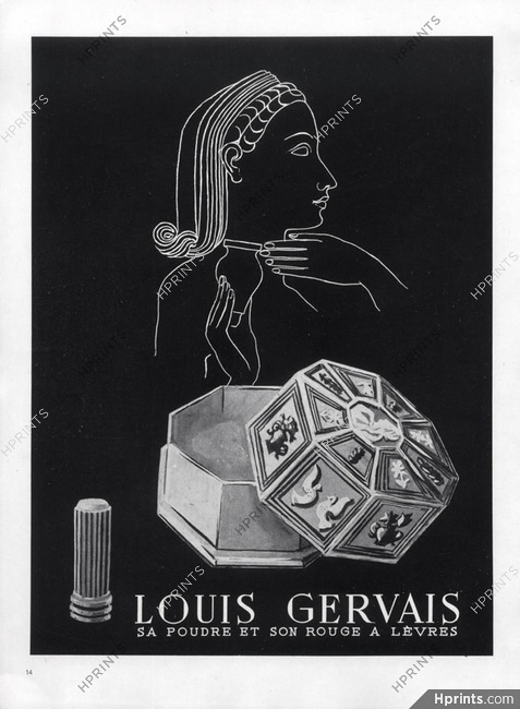 Louis Gervais (Cosmetics) 1946 Lipstick, Powder
