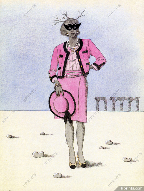 Chanel 1983 Tailleur, Pierre Le Tan Fashion Illustration