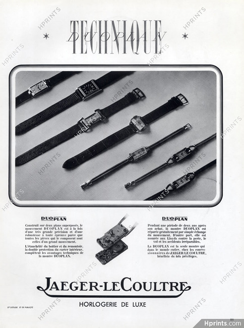 Jaeger-leCoultre (Watches) 1938 Technique Duoplan