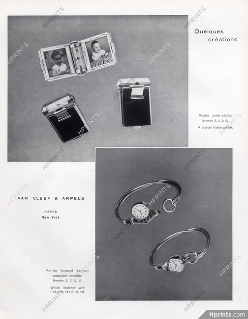 Van Cleef & Arpels 1939 A Picture frame watch & Watch fastener with hidden stem wind