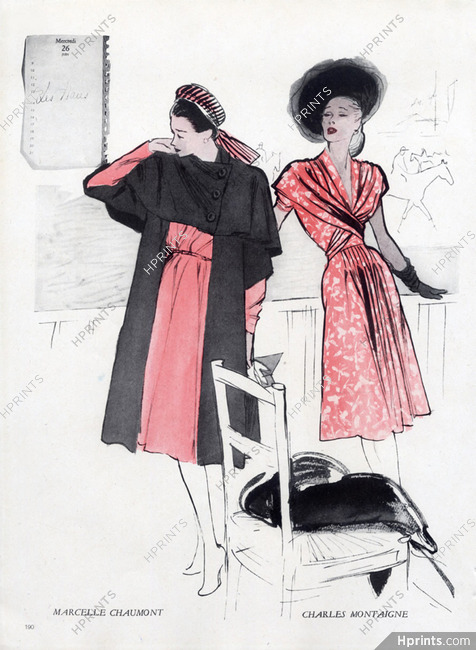 Marcelle Chaumont 1946 Charles Montaigne René Gruau Fashion