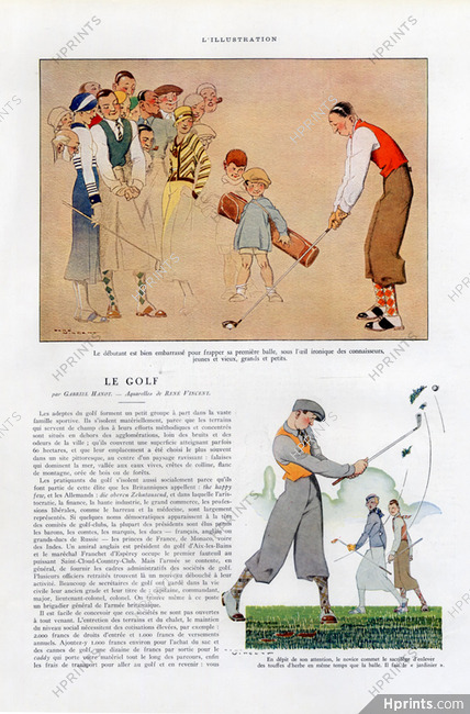 Le Golf, 1933 - René Vincent, Text by Gabriel Hanot, 4 pages