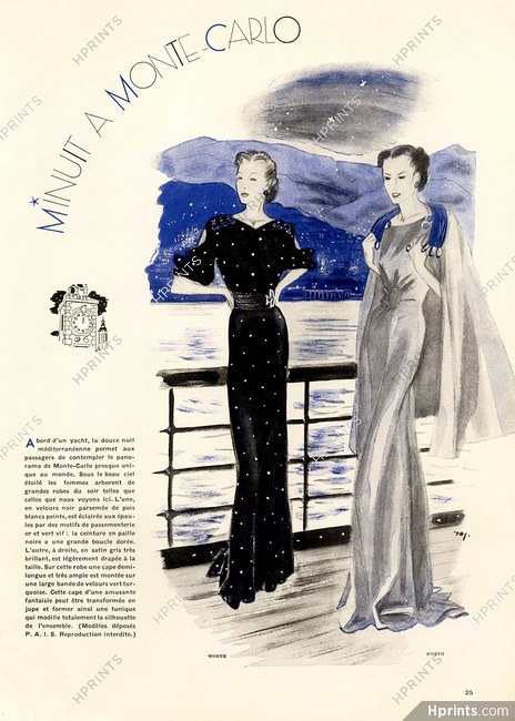 Worth 1935 Evening Gown, Monte-Carlo, Demachy