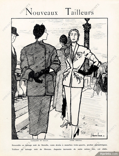 Madeleine de Rauch & Agnès Drecoll 1945 Tailleurs, Fashion Suit Haramboure