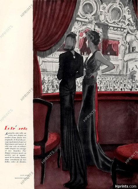 Jean Dessès 1937 Elegant, Evening Gown, Monte-Carlo Opera, Pierre Mourgue