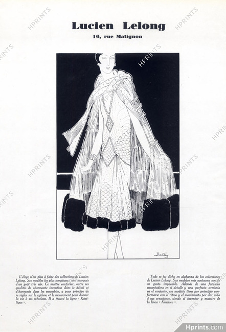 Lucien Lelong 1926 Evening Gown and Cape, Dartey