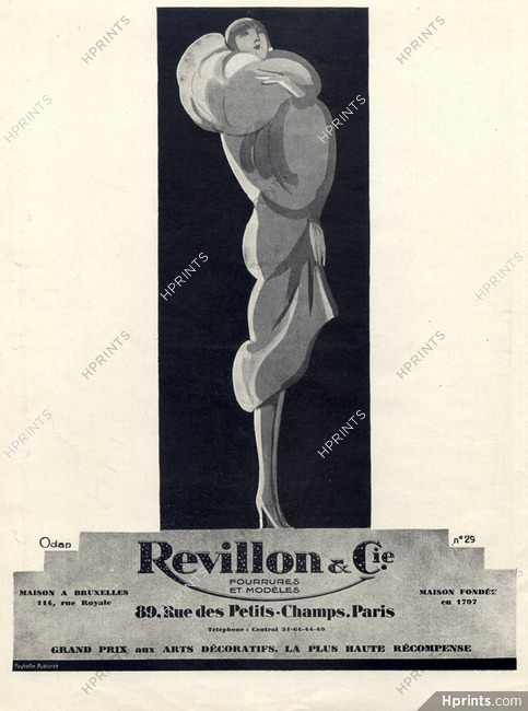 Revillon 1927 Fur Coat, Odap, Fashion Illustration