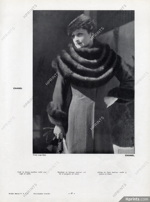 Chanel (Fur) 1934 Photo Luigi Diaz