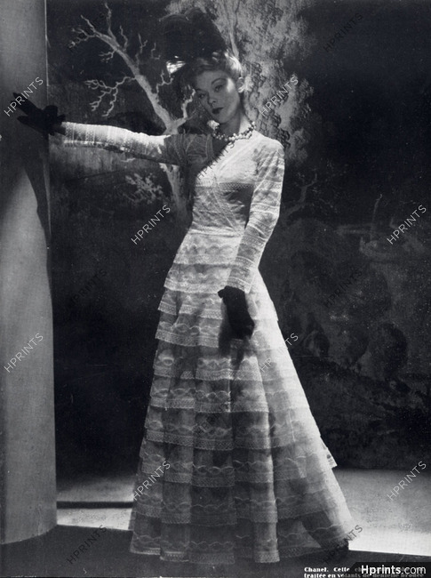 Chanel 1940 Evening Gown, Photo Horst, Embroidery lace