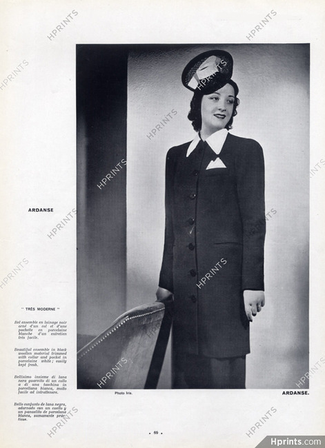 Ardanse 1940 Suit Photo Iris, Fashion Photography