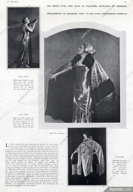 Paul Caret 1922 Evening Gown Cape, Photo Rehbinder