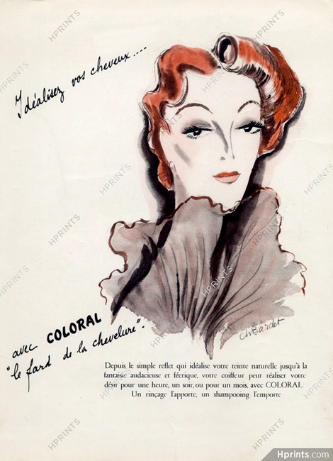 L'Oreal Coloral (Dyes for hair) 1952 Hairstyle, CH. Bardet