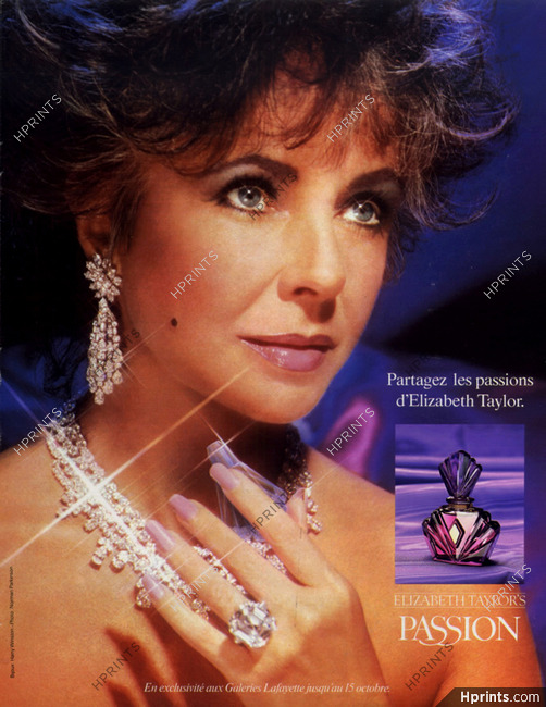 Elizabeth Taylor (Perfumes) 1988 Passion, Harry Winston Jewels, Norman Parkinson