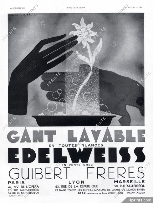 Guibert Frères (Gloves) 1931 Edelweiss, Jean Adrien Mercier