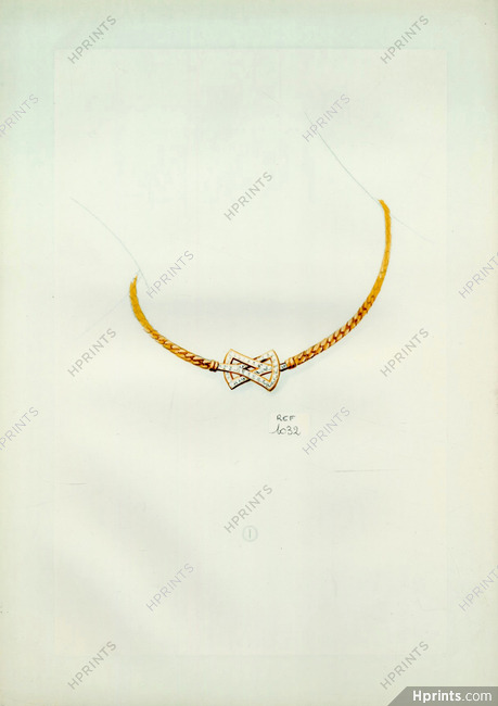 Necklace (Cartier ?) Glazed photo paper Ref. 1032 Archive