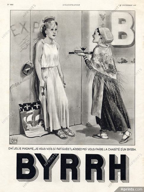 Byrrh 1937 Léonnec Gypsy and Women Symbolizing Paris City
