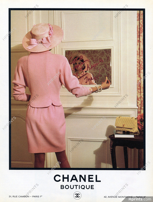Chanel Boutique 1988 Inès de la Fressange, Pink Suit Hat Handbag