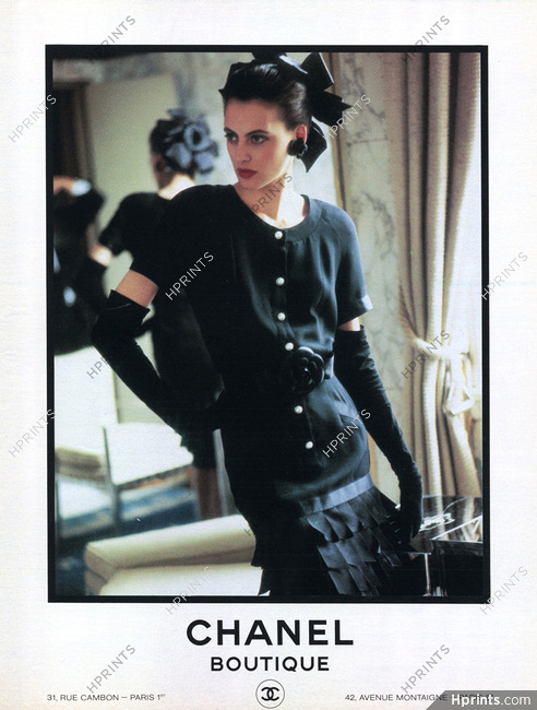 Chanel (Boutique) 1986 Inès de la Fressange Black Camelia Belt