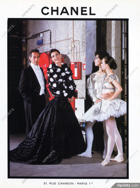 Chanel 1988 Inès de la Fressange Camelias Evening gown Ballerinas Opera