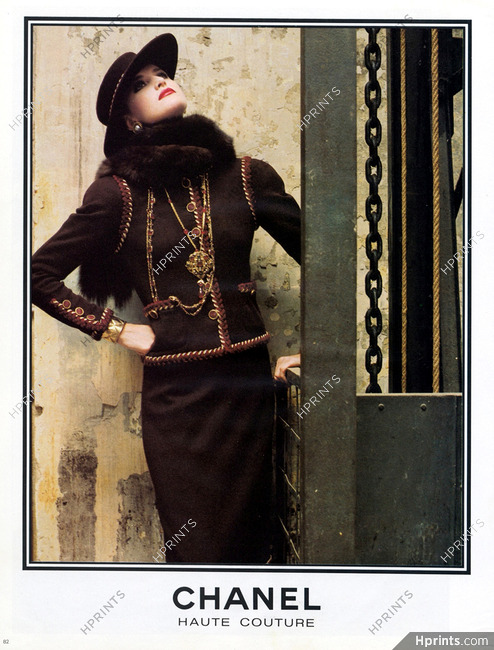 Chanel 1983 Haute Couture Suit Hat Fur