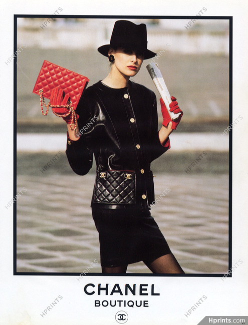 Chanel Boutique 1987 Handbag, Gloves.. Inès De La Fressange