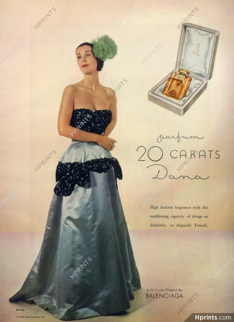 Dana (Perfumes) 1946 "20 Carats" Evening Gown, Balenciaga