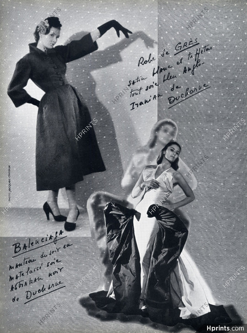Balenciaga & Grès 1951 Evening Gown and Coat, Ducharne