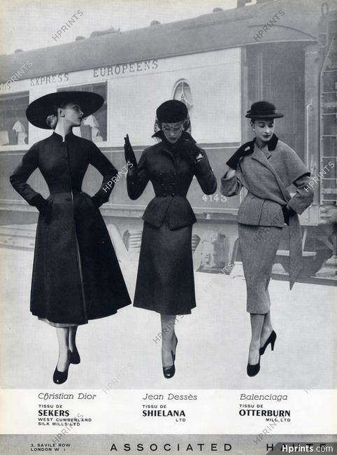Balenciaga Christian Dior & Jean Desses 1951 Suit Coat Express Europeens Train