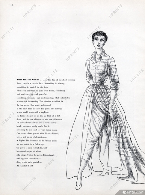Balenciaga (Couture) 1950 Comtesse Maxime de la Falaise, Raymond Baumgartner