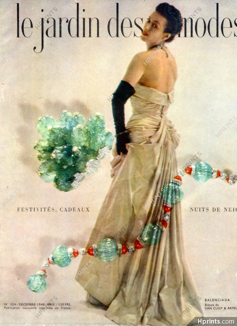 Balenciaga (Couture) 1948 Evening Gown, Van Cleef & Arpels Jewels