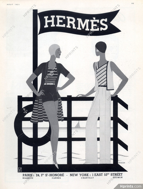 Hermès (Swimwear, Beachwear) 1931 Costume de Bain, Reynaldo Luza