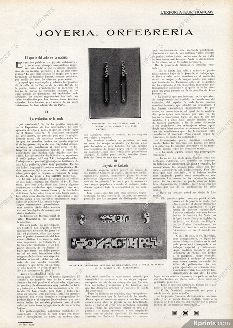 Joyeria, Orfebreria, 1926 - Roger Sandoz (Jewels) Bracelet & Pendants Clipping