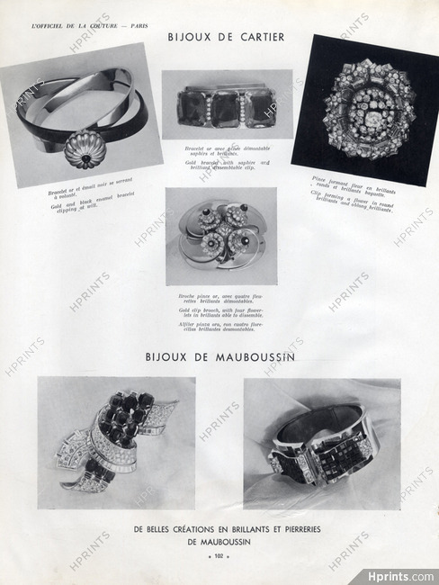 Cartier & Mauboussin 1937 Bracelet Clip Brooch Art Deco