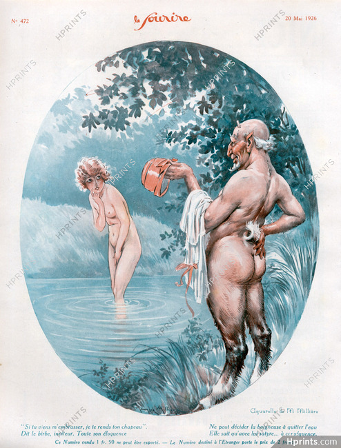 Maurice Milliere 1926 Satyre, Sexy Girl Nude