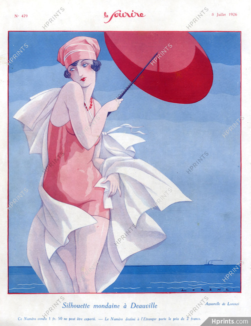 Lorenzi 1926 Bathing Beauty Swimmer to Deauville
