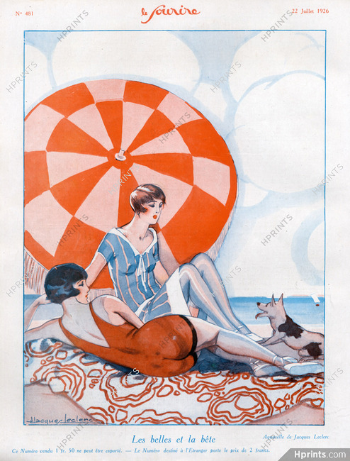 Julien Jacques Leclerc 1926 Bathing Beauty Swimmer, Beach
