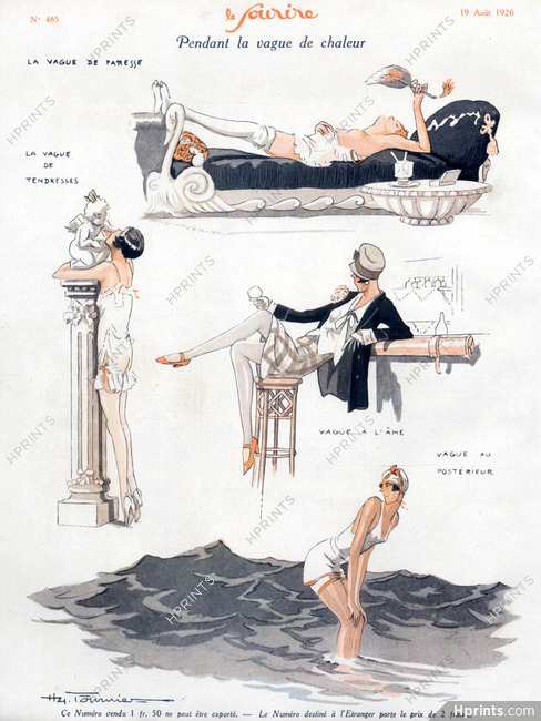 Henry Fournier 1926 During the Heat Wave, Comic Strip